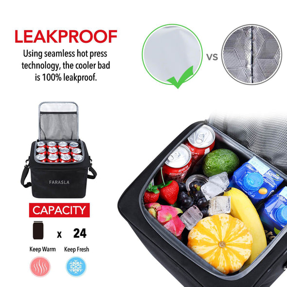 Farasla Waterproof Trunk Organizer with Insulated Leakproof Cooler Bag (4-in-1 w/Cooler, Black)